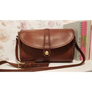 Vintage COACH Spectator Roll Crossbody Bag British Tan/Mahogany 1970-90s #9887